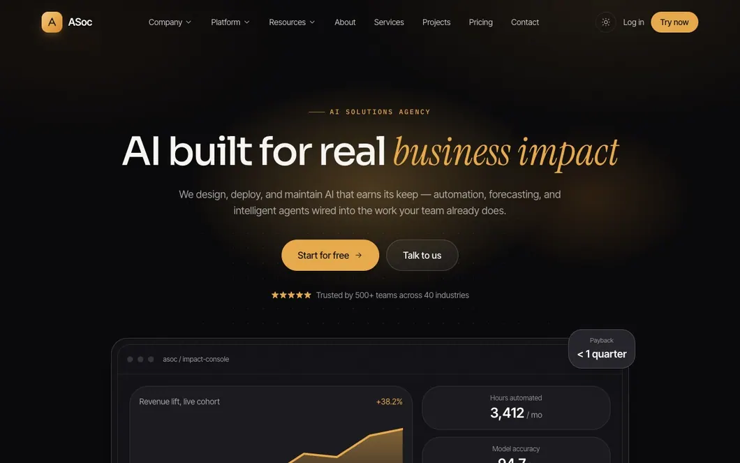 ASoc Cortex — AI Agency Website Template