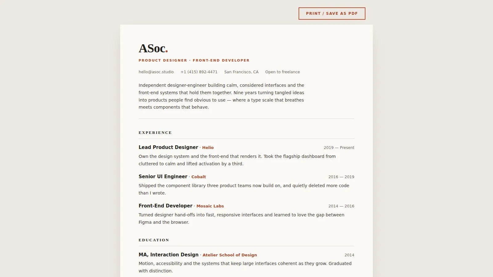 ASoc Folio screenshot 2 of 4