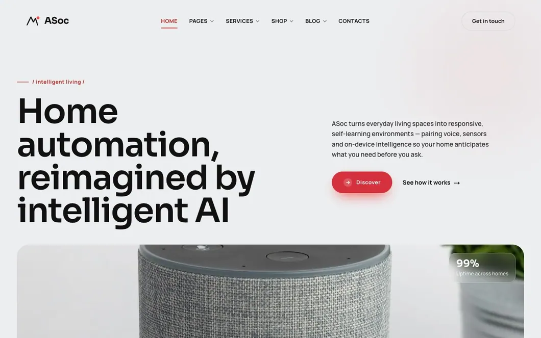 ASoc Hearth — Smart Home Landing Page Template