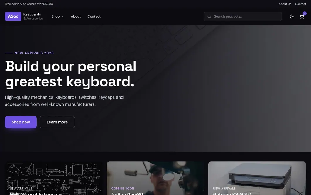 ASoc Keycap — Mechanical Keyboard Ecommerce Template