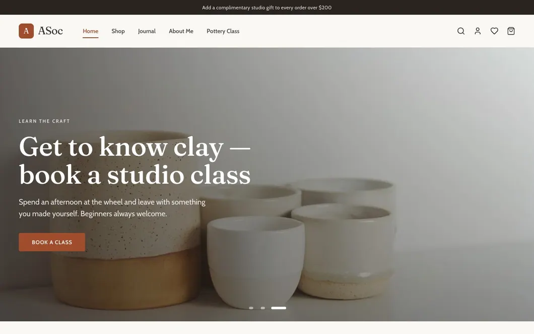 ASoc Kiln — Handmade Ceramics Ecommerce Template