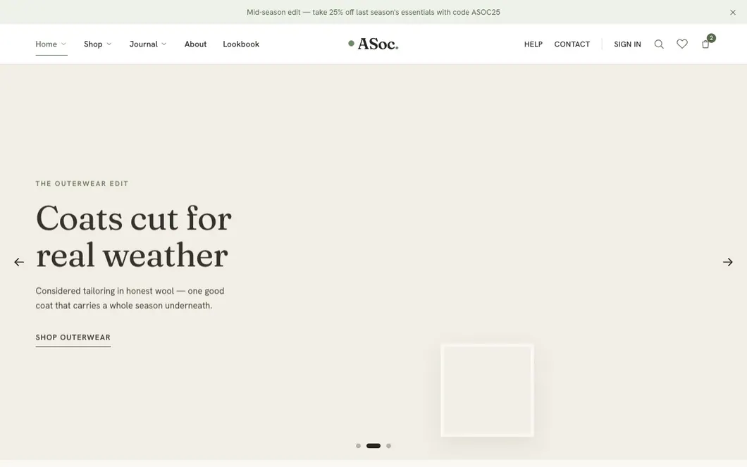 ASoc Linen — Minimalist Fashion Ecommerce Template