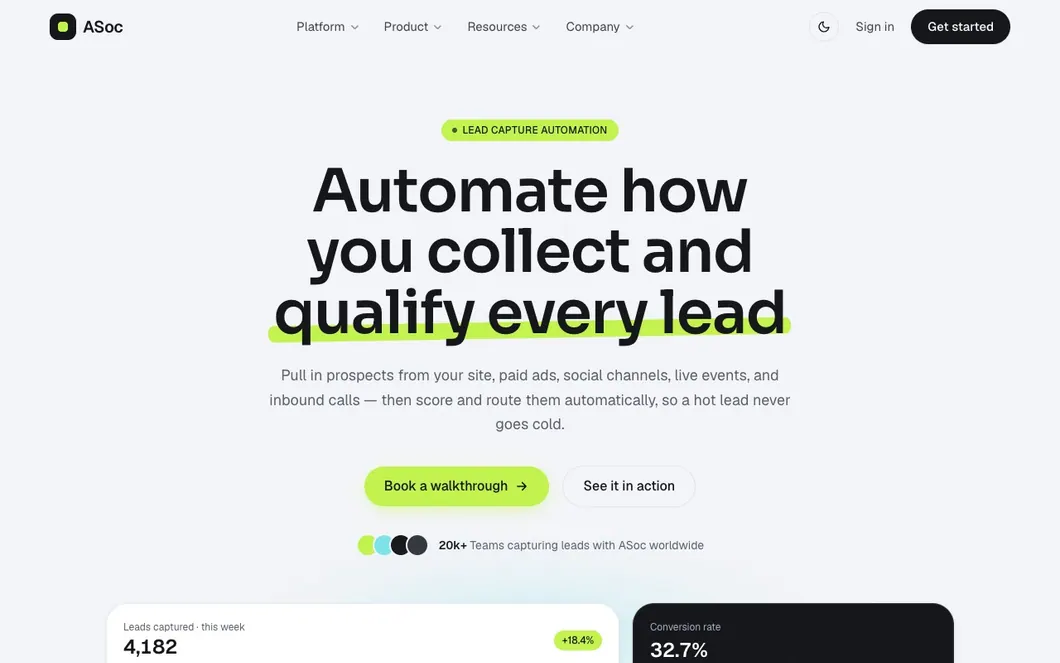 ASoc Magnet — Lead Generation SaaS Landing Page Template