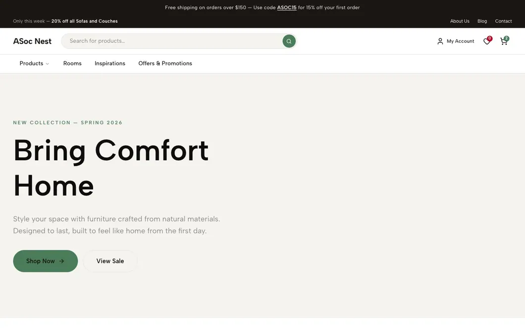 ASoc Nest — Home & Living Ecommerce Template