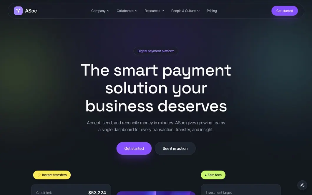 ASoc Remit — Payments Platform Landing Page Template