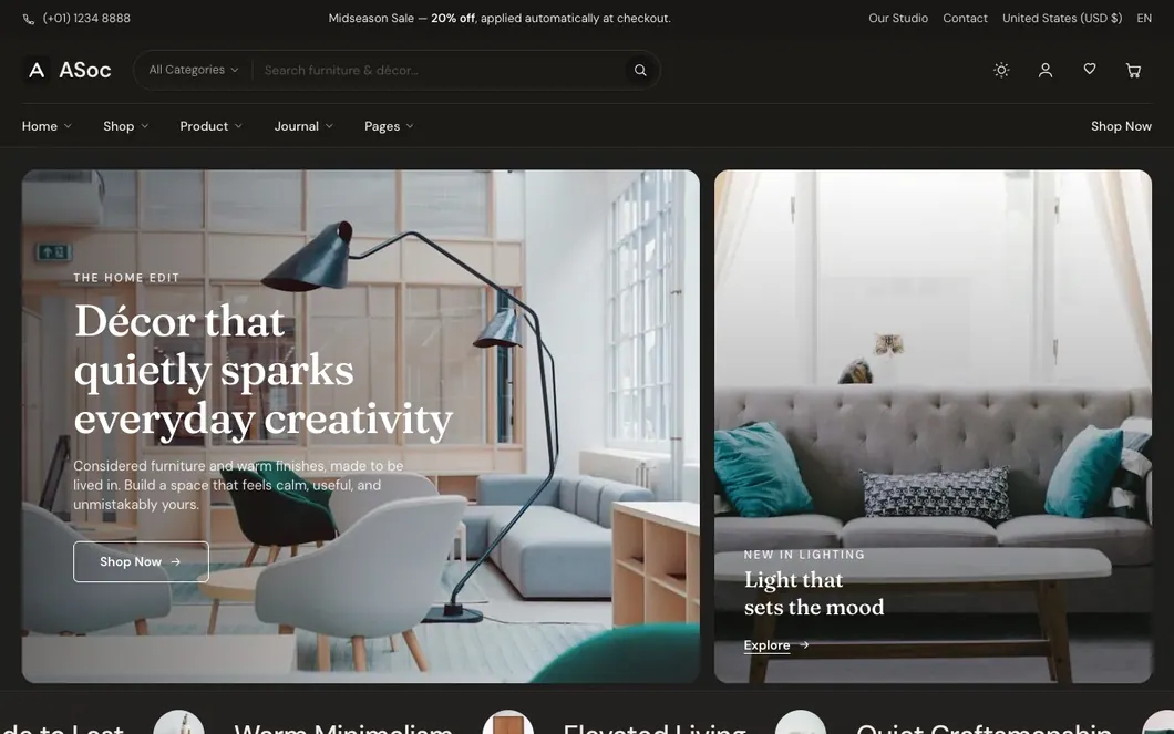 ASoc Willow — Home Decor Ecommerce Template