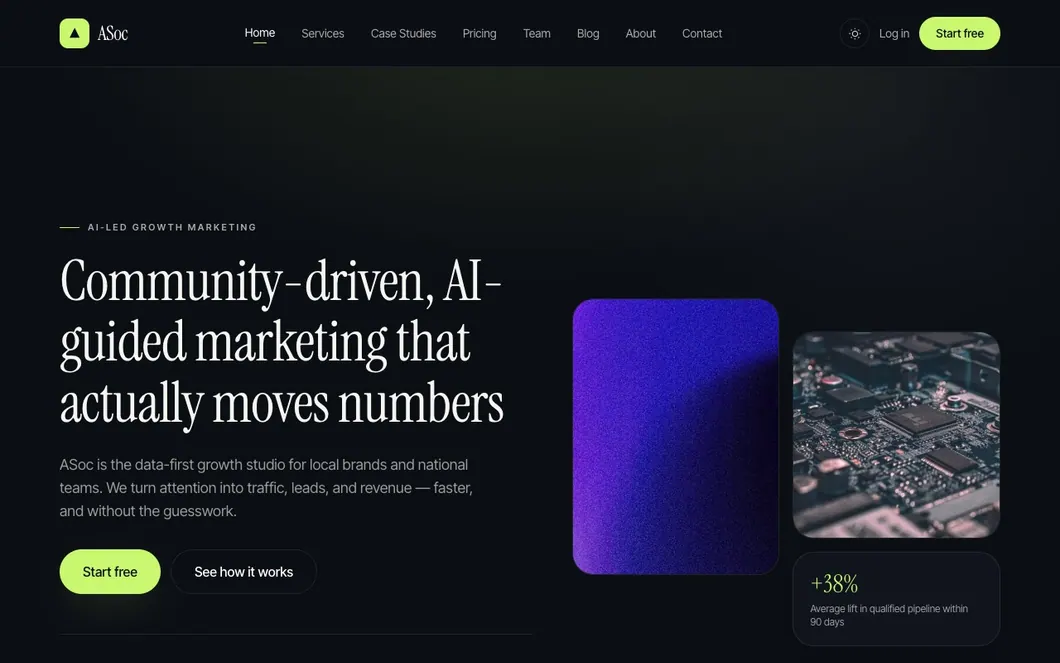 ASoc Zenith — Growth Marketing Agency Landing Page Template